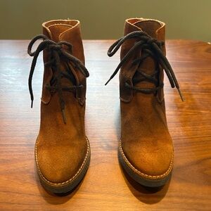 Miista Brown Suede Ankle Boots with Laces